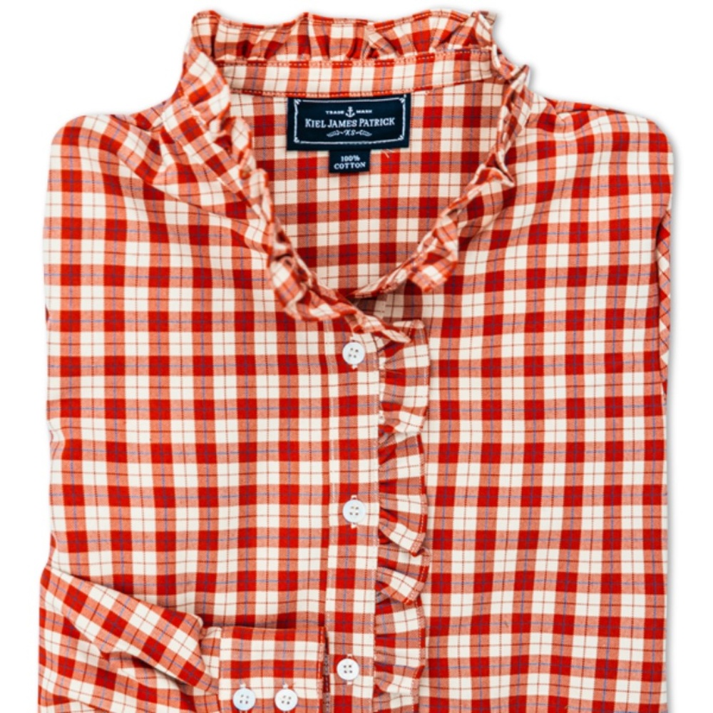 Kiel James Patrick Holly Ruffle Shirt- XL